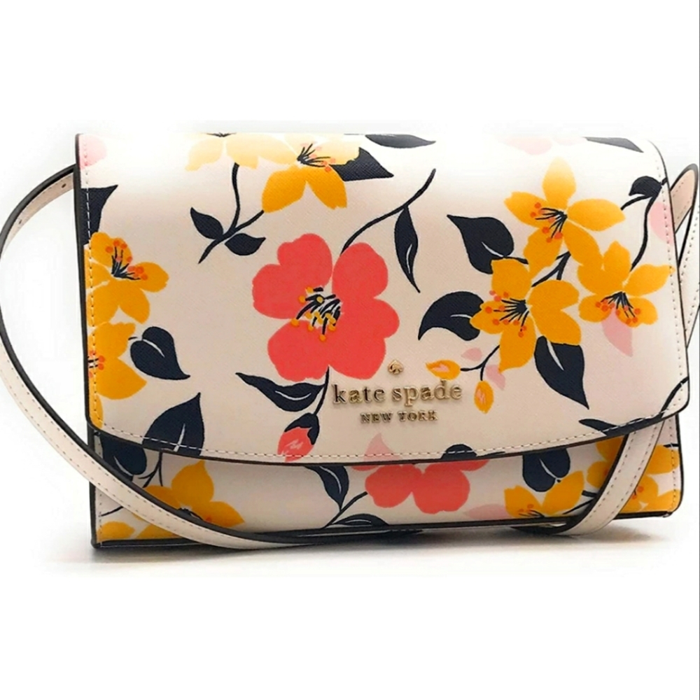 Kate Spade New York Carson Convertible Crossbody (Cream Floral Multi)